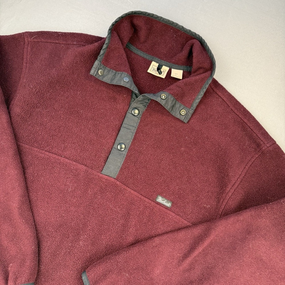 VTG Woolrich Men's L | Maroon| Polartec‎ Snap T Fleece Pullover Jacket